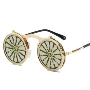 Steampunk Flip-up Retro Mirror Sunglasses