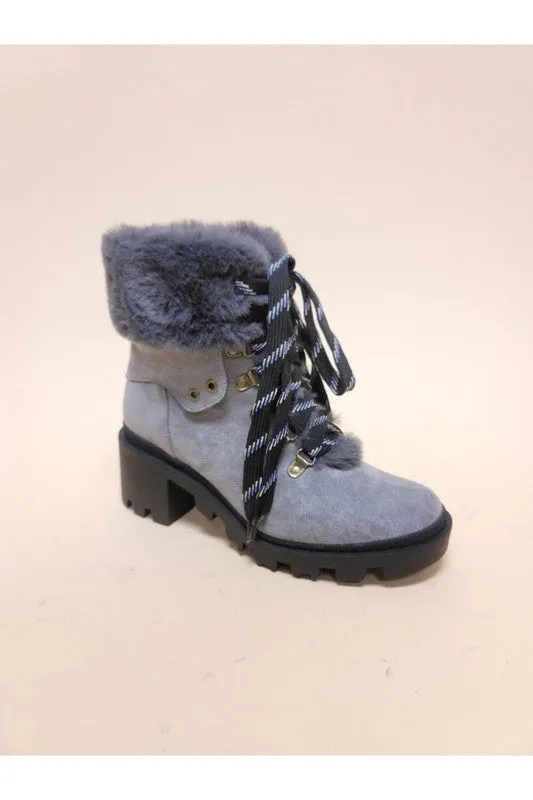Suede Combat Boots