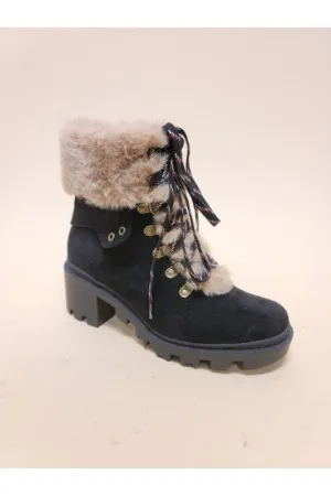 Suede Combat Boots