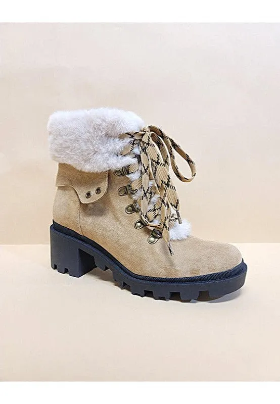 Suede Combat Boots