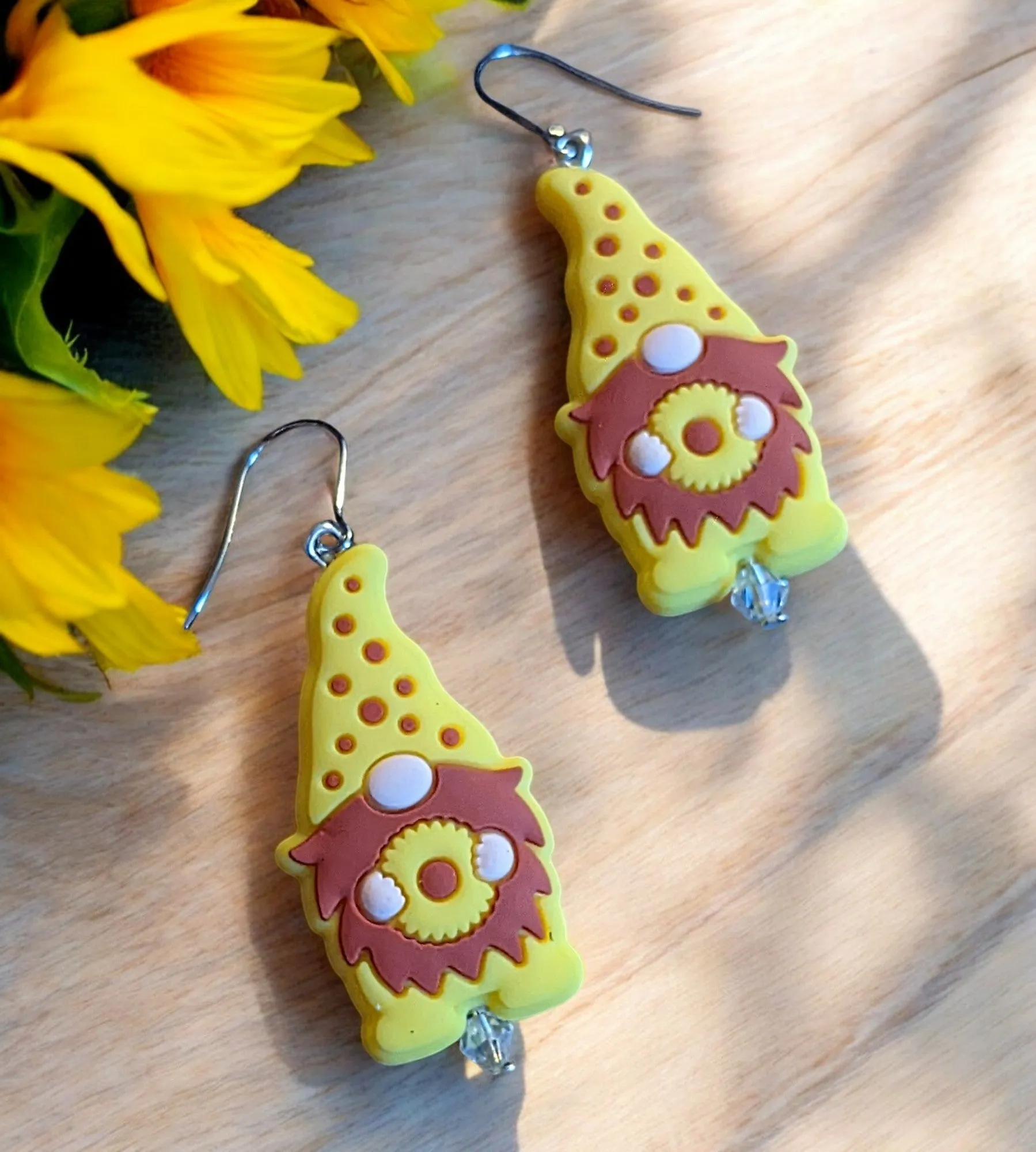 Sunflower Gnome Earrings