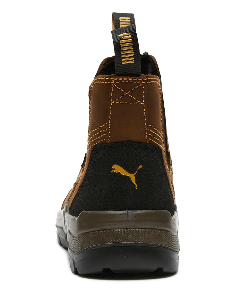 Tanami Scuff Cap Elastic Sided Boot - Brown/Yellow