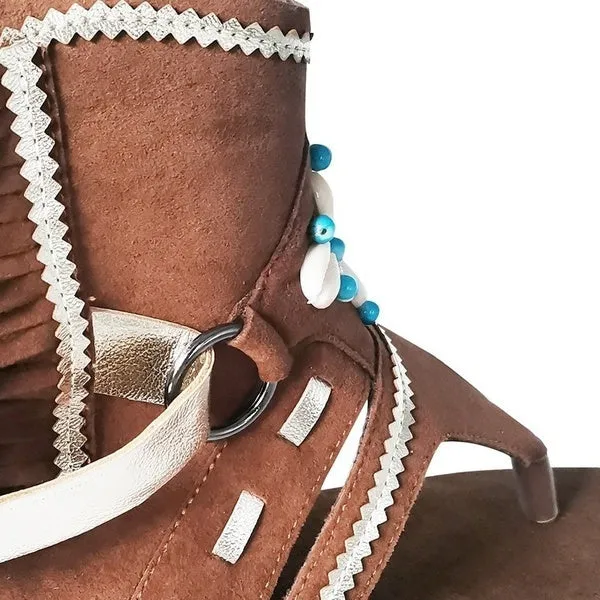 Tassel Roman Boho Sandals Flock Retro Ankle Sandal Shoes Summer Flats Flip Flops Bohemian Beach Boot Shoes
