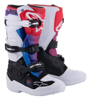 Tech-7S Youth MX Boots White/Black/Rainbow 2