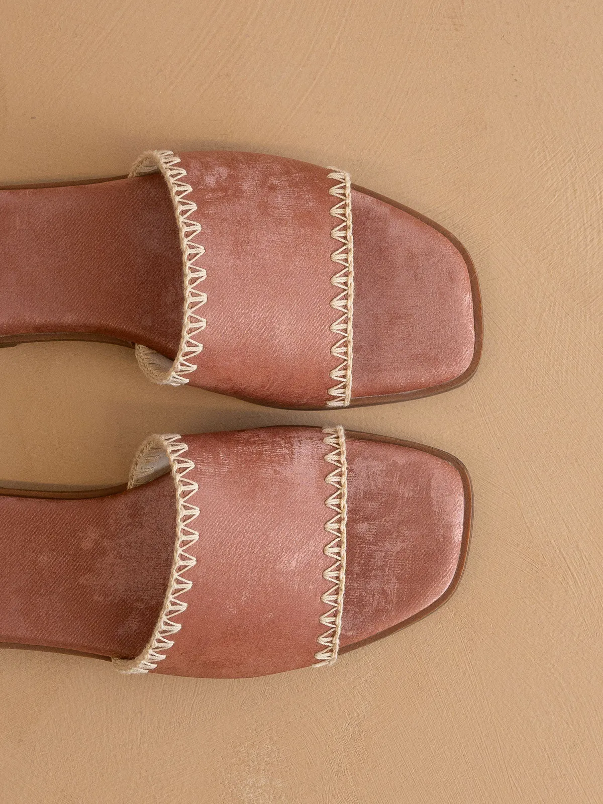 The Emmie | Rose Border Stitch Sandals