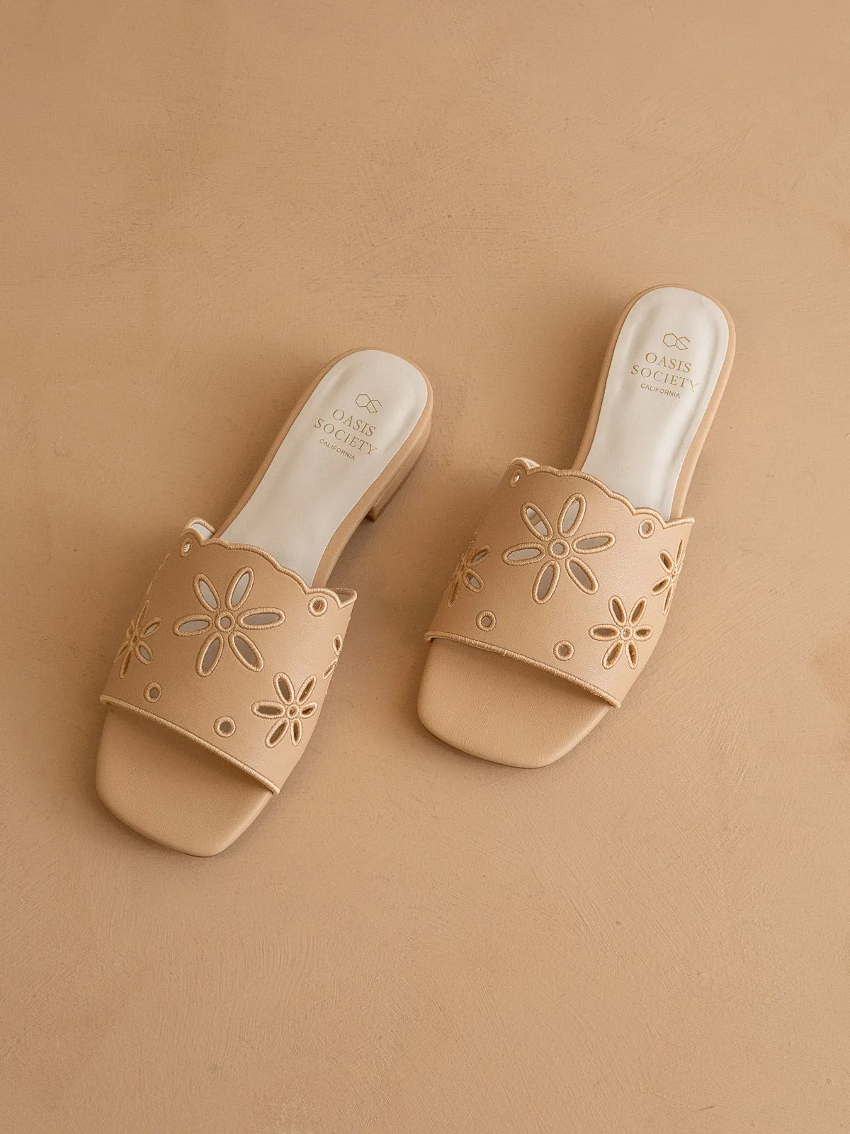 The Manila | Apricot Flower Cutout Sandals