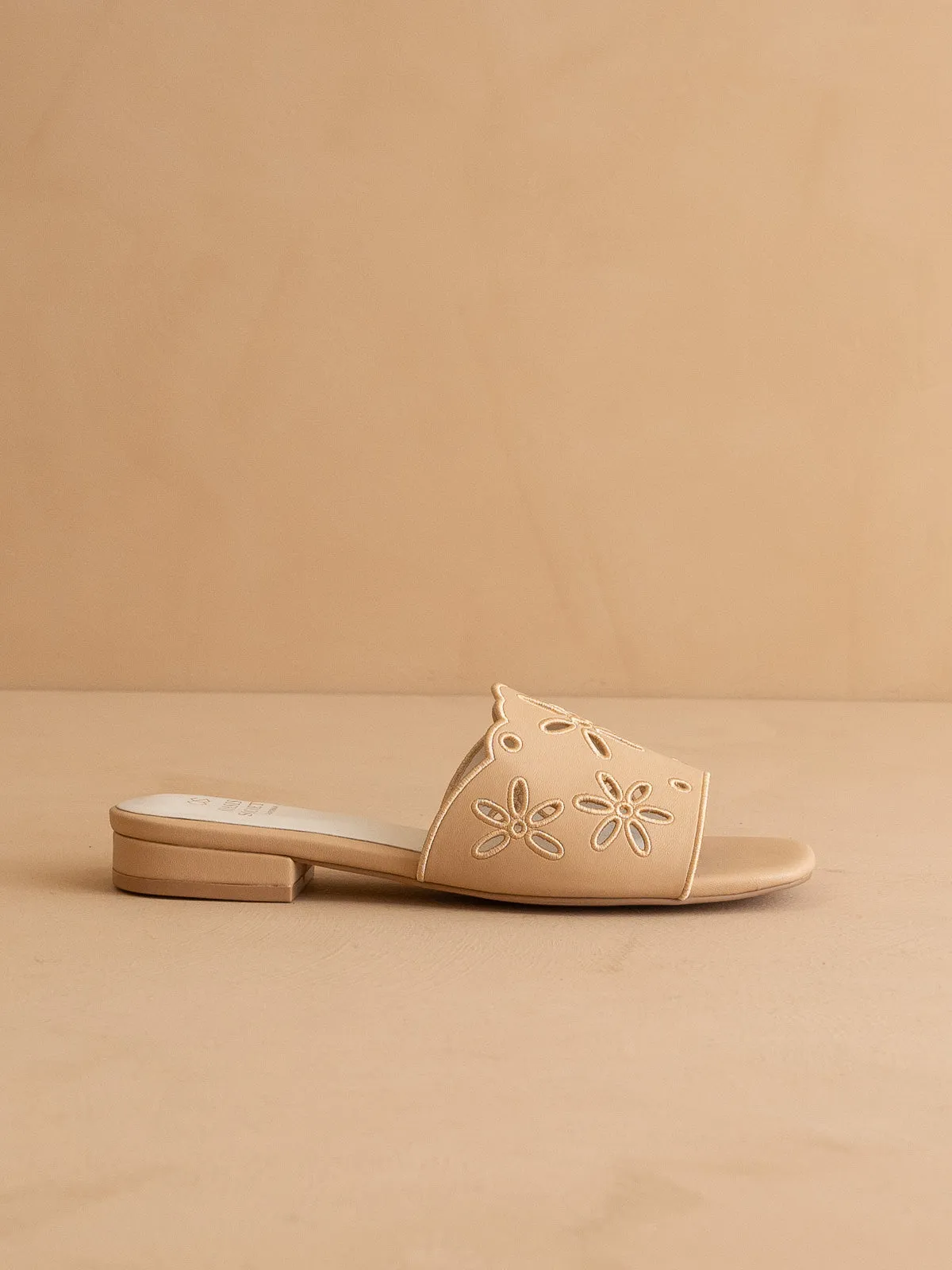The Manila | Apricot Flower Cutout Sandals