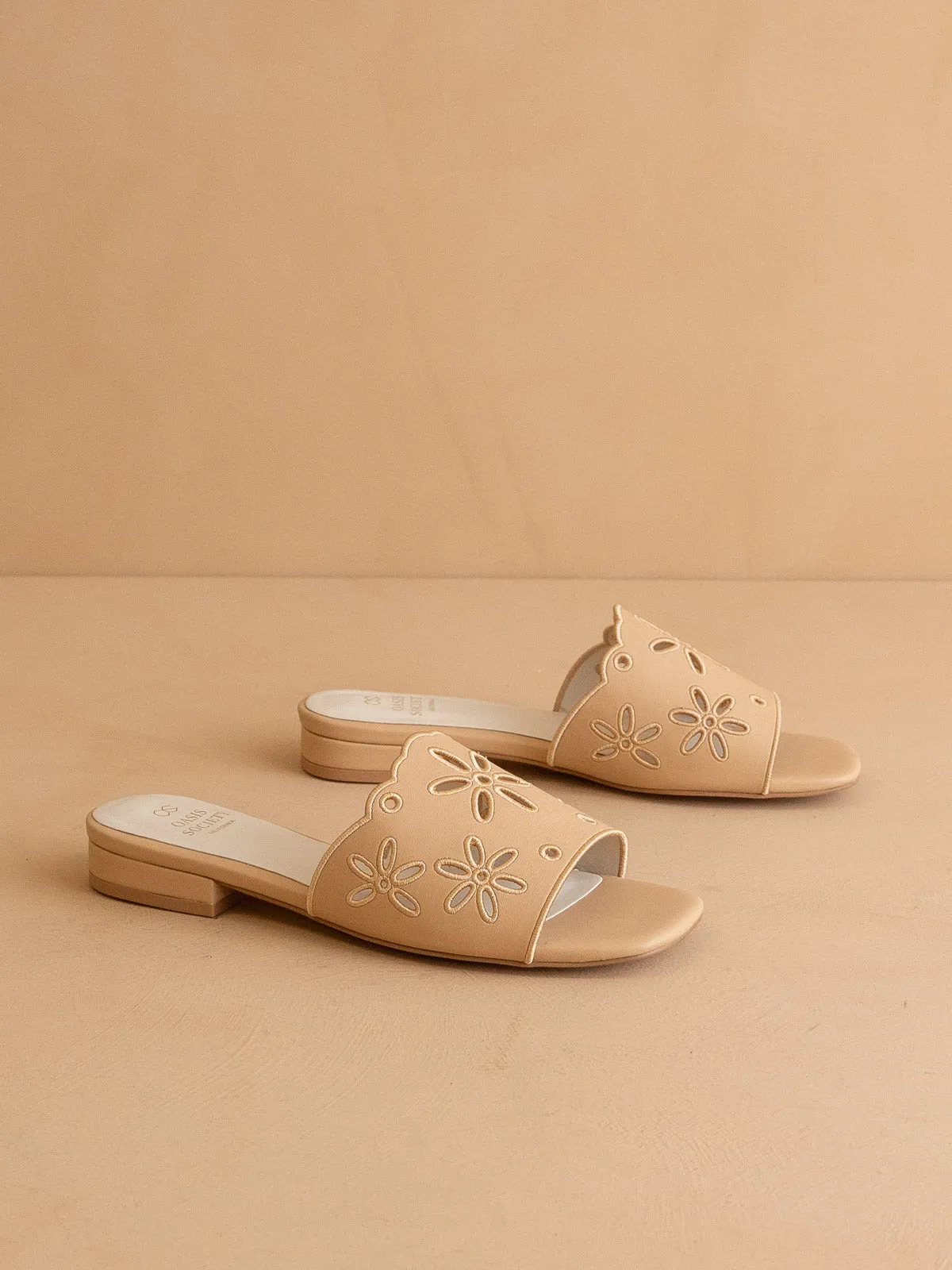 The Manila | Apricot Flower Cutout Sandals