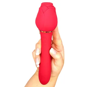 The Suckle Rose Double Ended Vibrating and Sucking Wand
