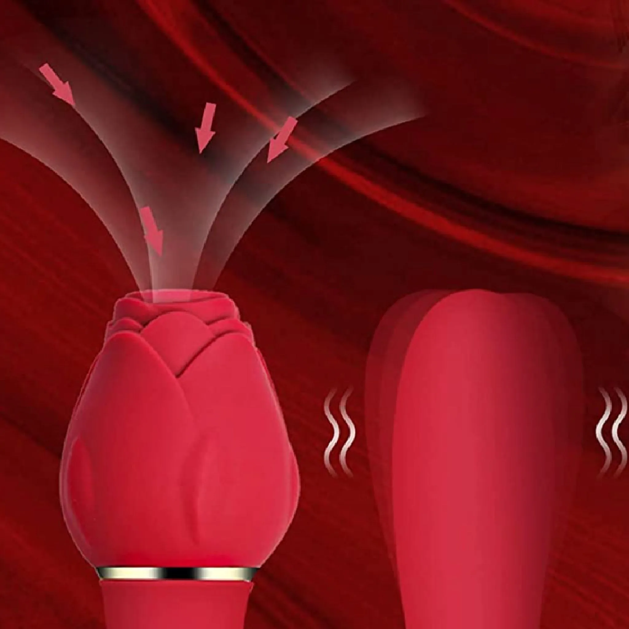The Suckle Rose Double Ended Vibrating and Sucking Wand