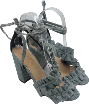 Topshop Chunky Heel Metallic Ankle Tie Sandals UK 3 EU 36 👠