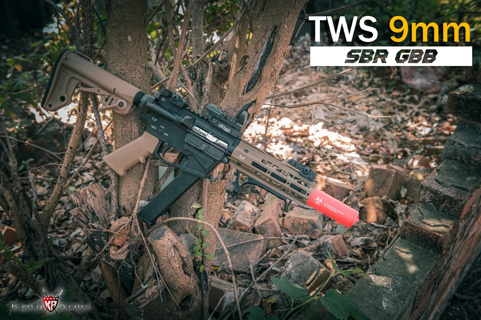 TWS 9mm SBR GBB Gel Blaster REPLICA TAN