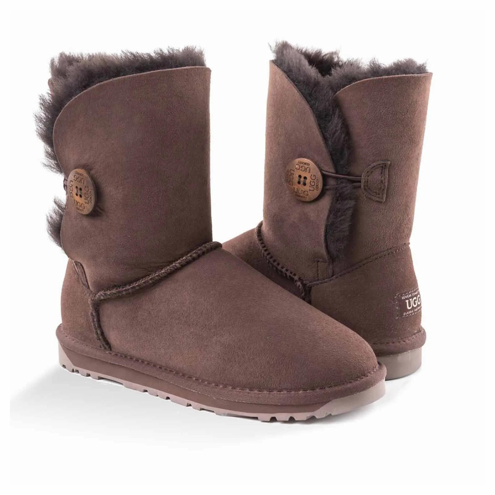 Ugg Boots Classic Short Button Chocolate 35