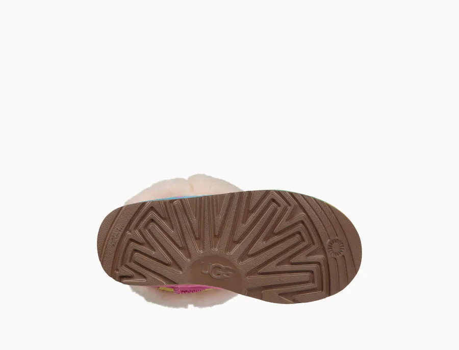 UGG Girls' Classic Short II Rainbow Pull-Up Boots Little Kid | Pink Azalea