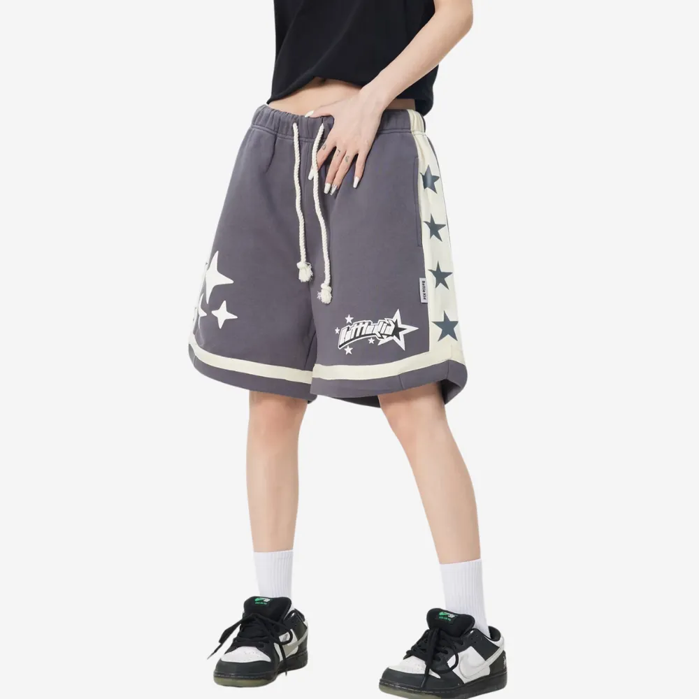 Urban Stars Graphic Basketball Cotton Shorts