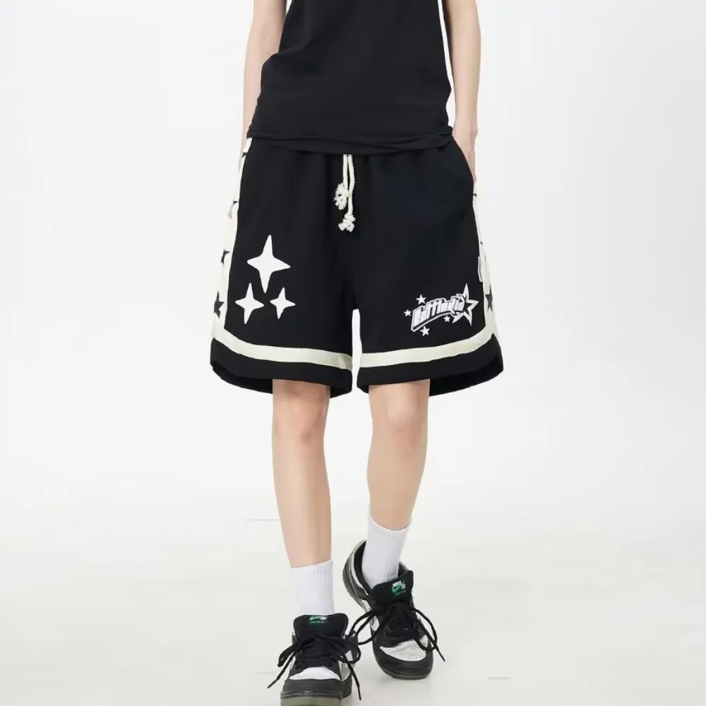 Urban Stars Graphic Basketball Cotton Shorts