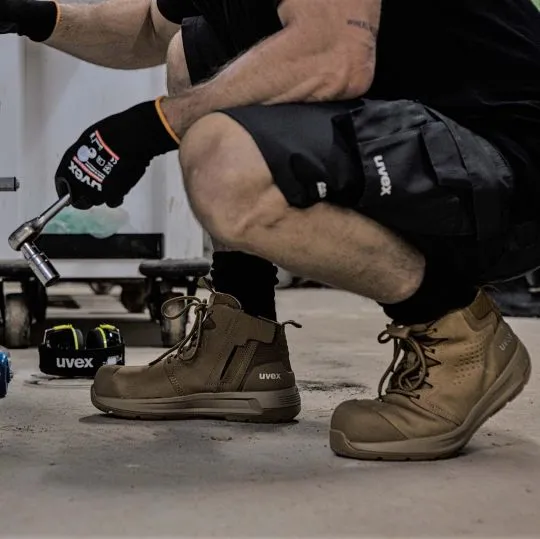 UVEX 2 X-Flow Side-Zip Work Boot Tan