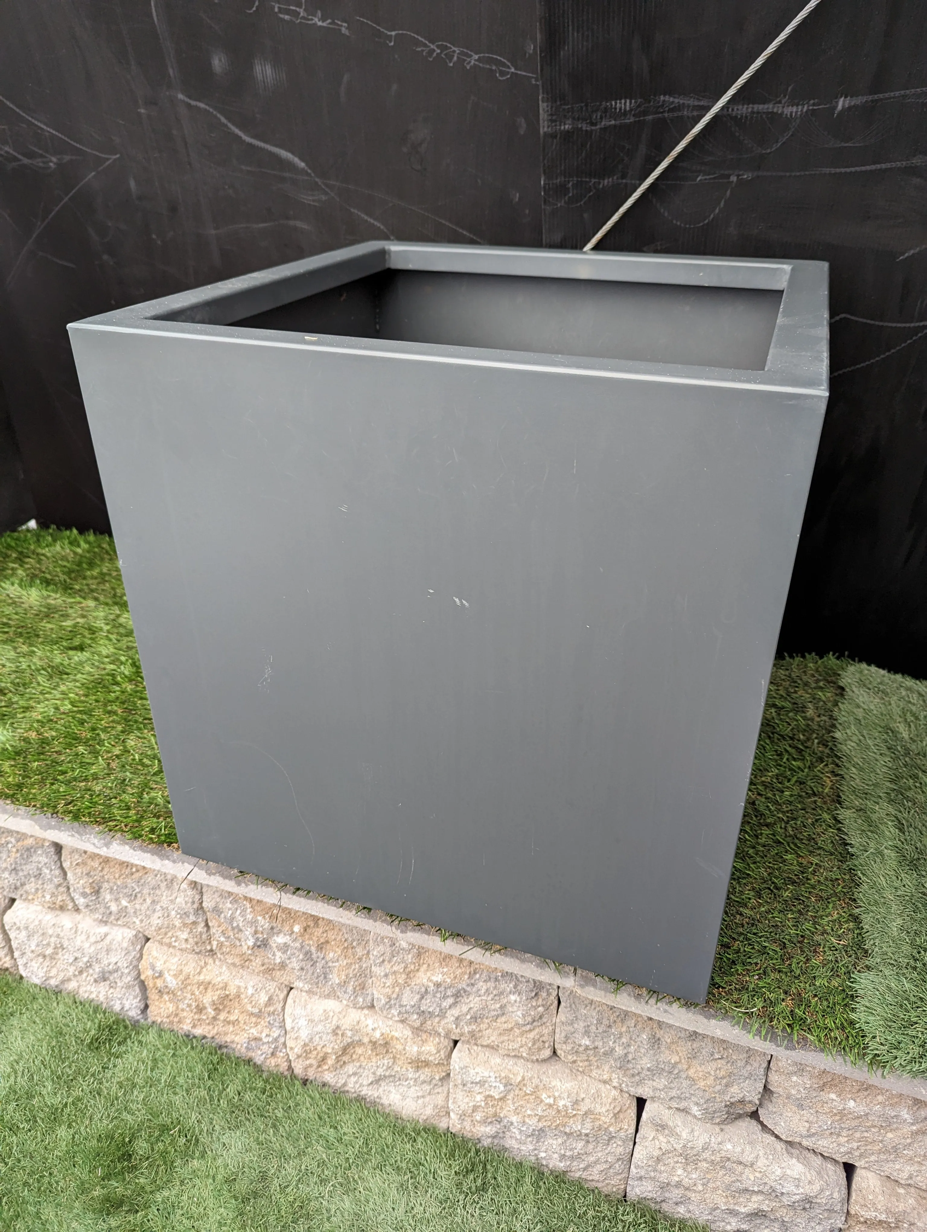 Veradek Cube Medium Grey Planter - Clearance