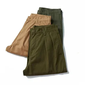 Vintage Ankle-Length Pants - Men's Basic Multi-Pocket Slim Fit Sling Cropped Pants for Spring Autumn Workwear Casual Style