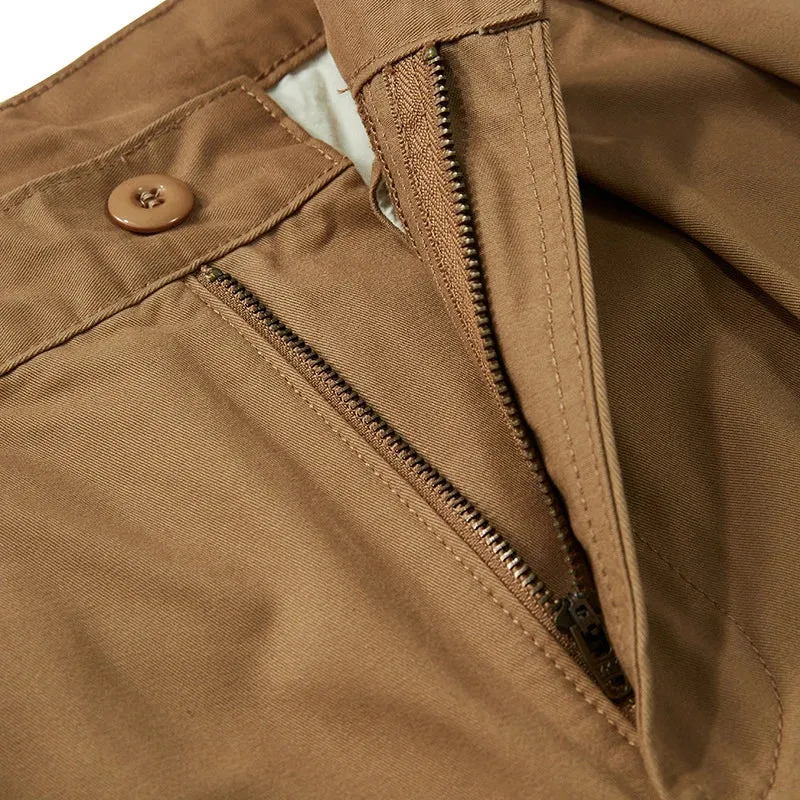 Vintage Ankle-Length Pants - Men's Basic Multi-Pocket Slim Fit Sling Cropped Pants for Spring Autumn Workwear Casual Style