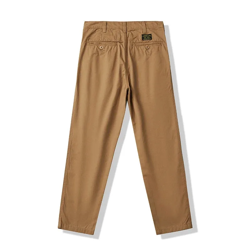 Vintage Ankle-Length Pants - Men's Basic Multi-Pocket Slim Fit Sling Cropped Pants for Spring Autumn Workwear Casual Style