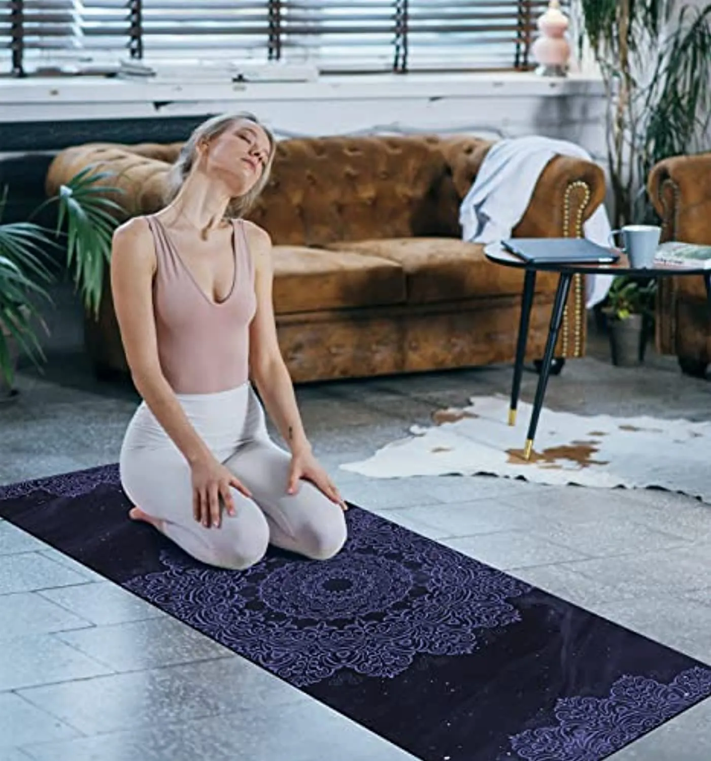 Vonoga Yoga Mat Non-Slip Portable Foldable Gym Mat 1.5mm Thick Travel Fitness & Exercise Mat Ideal for Yoga, Hot Yoga, Pilates, Fitness, Exercise