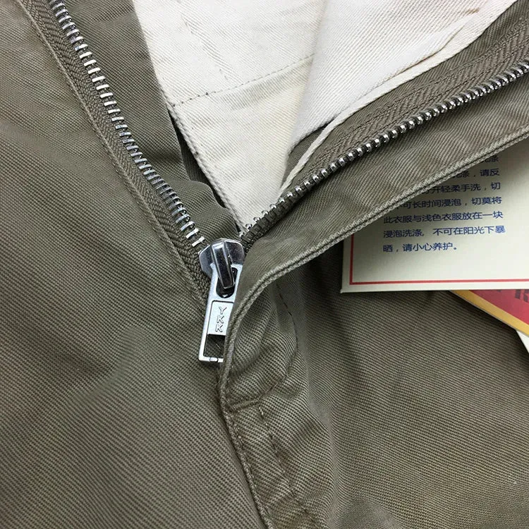 Washed Old 100% Cotton Woven Tapered Cargo Pants - Men's Fashion Casual Loose Straight Trousers for City Life