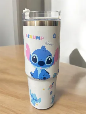 White Stitch Stainless Steel Water Bottle